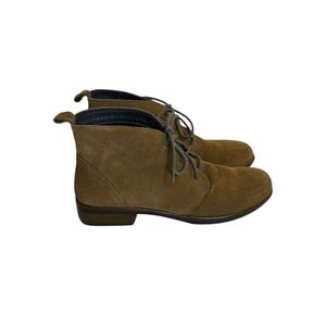 Naot Levanto Size 38 EU 7-7.5 US Suede Caramel Lace Up Ankle Boots